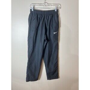 Nike Women's Athletic Track Pants Lined Size Small Black White Swoosh
